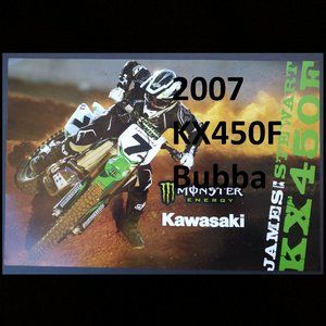 New James Bubba Steward Poster 2007 Kawasaki KX450F Motocross Supercross